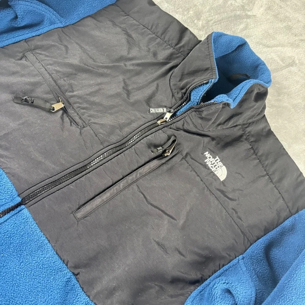 The North Face Blue Black Full Zip Fleece Jacket Men's Polartec Outdoor‎ Size L